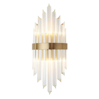 Modern Gold Tiered Crystal Bedside LED Wall Sconce Zawala Image - 8