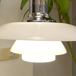 White Glass Tiered Modern LED Wall Light Fixture Zawala Image - 12
