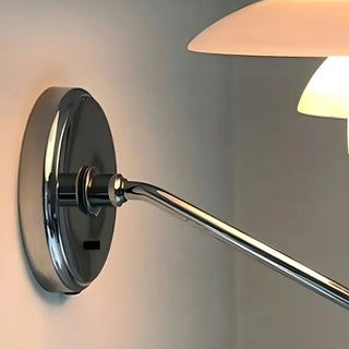 White Glass Tiered Modern LED Wall Light Fixture Zawala Image - 13