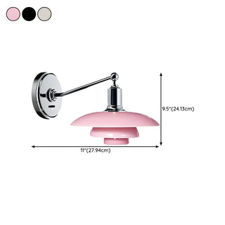 White Glass Tiered Modern LED Wall Light Fixture Zawala #size