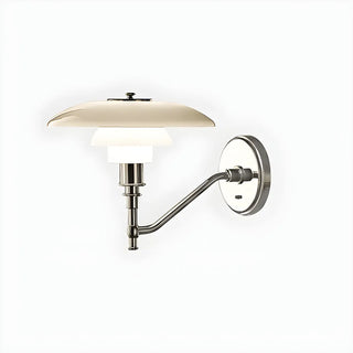 White Glass Tiered Modern LED Wall Light Fixture Zawala Image - 7