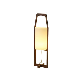 Modern Bedside Barrel Wooden Frame Floor Lamp Zawala Image - 10