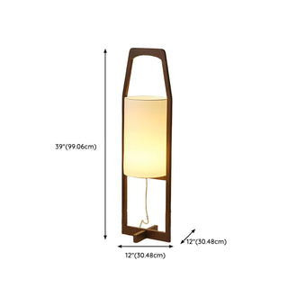 Modern Bedside Barrel Wooden Frame Floor Lamp Zawala #size
