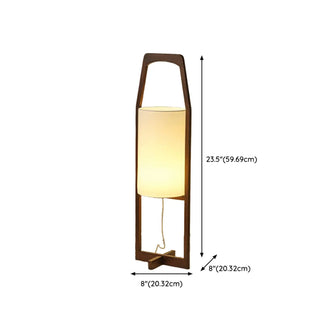 Modern Bedside Barrel Wooden Frame Floor Lamp Zawala Image - 13