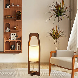 Modern Bedside Barrel Wooden Frame Floor Lamp Zawala Image - 4