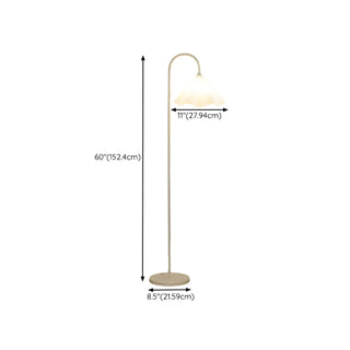 Modern White Flower-Shaped Metal LED Floor Lamp Zawala #size