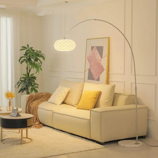 Adjustable Modern White Linterna Arch Floor Lamp Zawala Image - 1