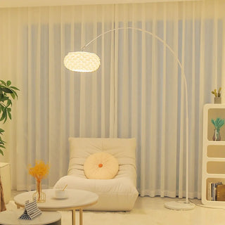 Adjustable Modern White Linterna Arch Floor Lamp Zawala Image - 2