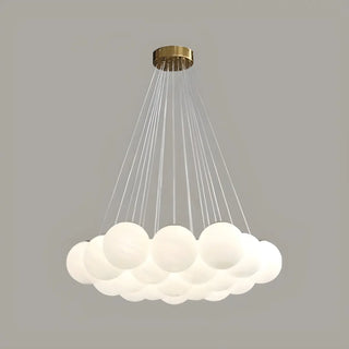 ZOWALA - White Glass Living Room Multi-Light Bubble Chandelier Image - 11