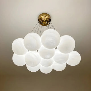 ZOWALA - White Glass Living Room Multi-Light Bubble Chandelier Image - 12