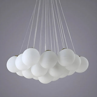 ZOWALA - White Glass Living Room Multi-Light Bubble Chandelier Image - 13