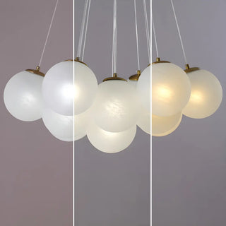 ZOWALA - White Glass Living Room Multi-Light Bubble Chandelier Image - 16