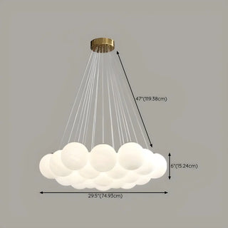 ZOWALA - White Glass Living Room Multi-Light Bubble Chandelier Image - 20
