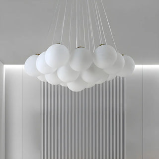 ZOWALA - White Glass Living Room Multi-Light Bubble Chandelier Image - 5
