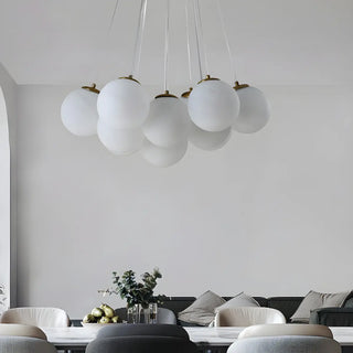 ZOWALA - White Glass Living Room Multi-Light Bubble Chandelier Image - 7