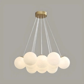 ZOWALA - White Glass Living Room Multi-Light Bubble Chandelier Image - 8