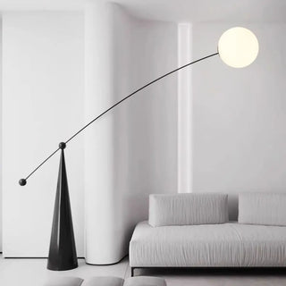 Modern Spherical Globe Black Arched Floor Lamp Zawala Image - 2