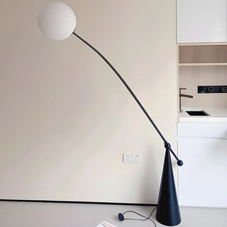 Modern Spherical Globe Black Arched Floor Lamp Zawala Image - 3