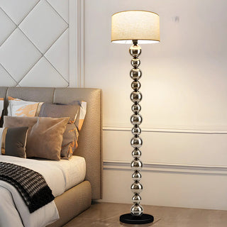 Pleated Shade Modern Stacked Ball Steel Floor Lamp Zawala Image - 2