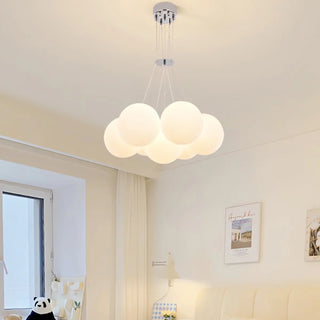 ZOWALA - White Resin Bubble Multi-Light Chandelier Image - 2