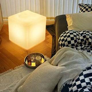 ZOWALA - Modern White Cube LED Floor Lamp with Foot Switch Image - 1
