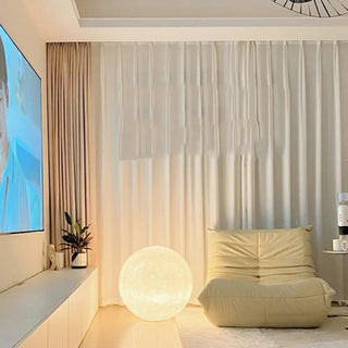 Modern White Moon Sphere Floor Lamp with Rocker Switch Zawala Image - 1
