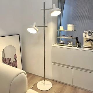 Adjustable 2-Light White Cone Modern Floor Lamp Zawala Image - 2
