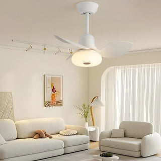 Modern Simple 3 Blade White LED Ceiling Fan with Light Zawala Image - 1