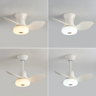 Modern Simple 3 Blade White LED Ceiling Fan with Light Zawala Image - 11