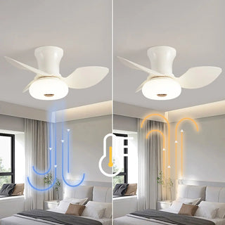 Modern Simple 3 Blade White LED Ceiling Fan with Light Zawala Image - 14