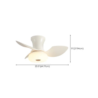 Modern Simple 3 Blade White LED Ceiling Fan with Light Zawala Image - 16