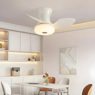 Modern Simple 3 Blade White LED Ceiling Fan with Light Zawala Image - 2