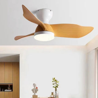Semi-Flush Elegant Minimalist 3-Blade Ceiling Fan Light Zawala Image - 1