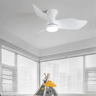 Semi-Flush Elegant Minimalist 3-Blade Ceiling Fan Light Zawala Image - 12