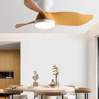 Semi-Flush Elegant Minimalist 3-Blade Ceiling Fan Light Zawala Image - 3