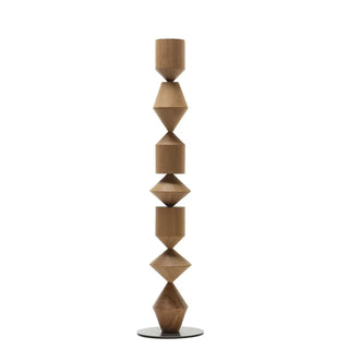 Geometric Stacked Wood-Color Costantina Floor Lamp Zawala Image - 6