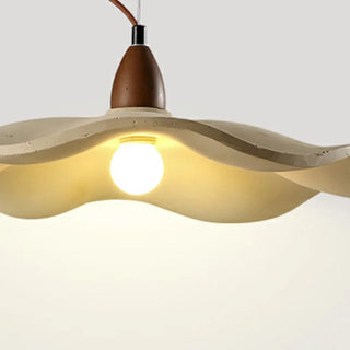 Modern Wave Concrete Grey Bedroom Pendant Lamp Light Zawala Image - 15
