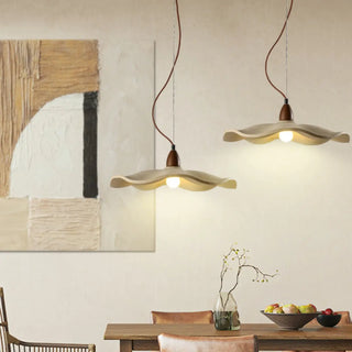 Modern Wave Concrete Grey Bedroom Pendant Lamp Light Zawala Image - 2