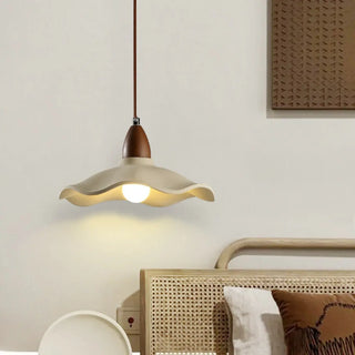 Modern Wave Concrete Grey Bedroom Pendant Lamp Light Zawala Image - 3