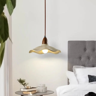 Modern Wave Concrete Grey Bedroom Pendant Lamp Light Zawala Image - 4
