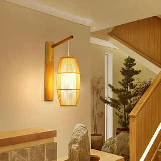 ZOWALA - Oriental Bamboo Shade Wall Lamp Image - 1
