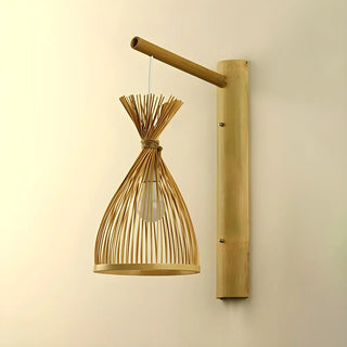 ZOWALA - Oriental Bamboo Shade Wall Lamp Image - 10