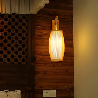 ZOWALA - Oriental Bamboo Shade Wall Lamp Image - 2