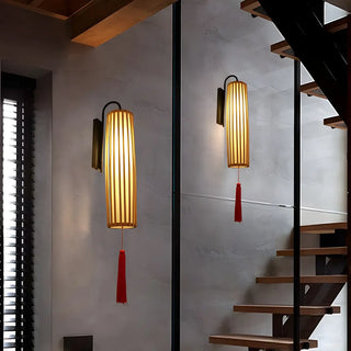 ZOWALA - Oriental Bamboo Shade Wall Lamp Image - 4