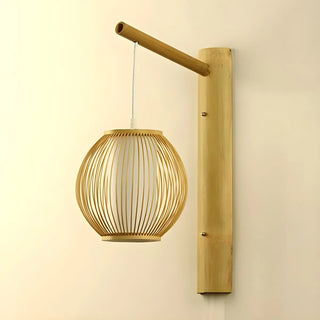 ZOWALA - Oriental Bamboo Shade Wall Lamp Image - 8