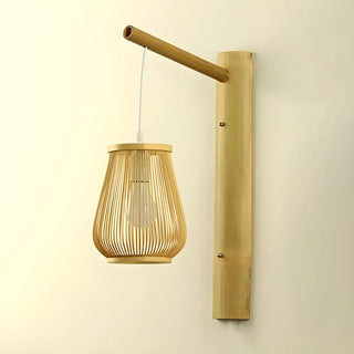 ZOWALA - Oriental Bamboo Shade Wall Lamp Image - 9