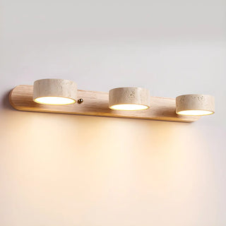Modern Stone Circular Multi-Light LED Vanity Light Zawala Image - 9