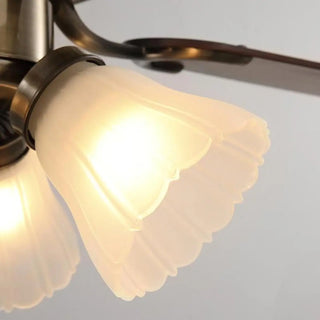 Brushed Nickel Flowers Wood Blades Ceiling Fan Light Zawala Image - 10