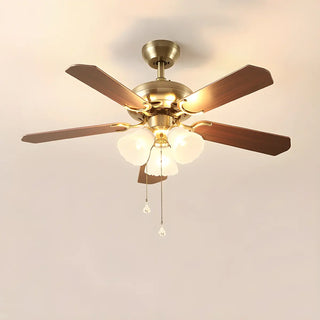Brushed Nickel Flowers Wood Blades Ceiling Fan Light Zawala Image - 16