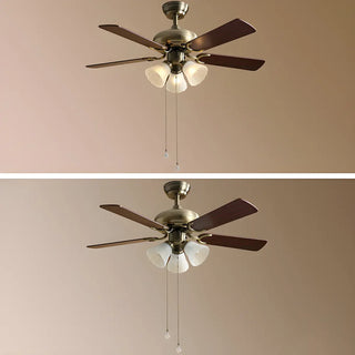 Brushed Nickel Flowers Wood Blades Ceiling Fan Light Zawala Image - 17